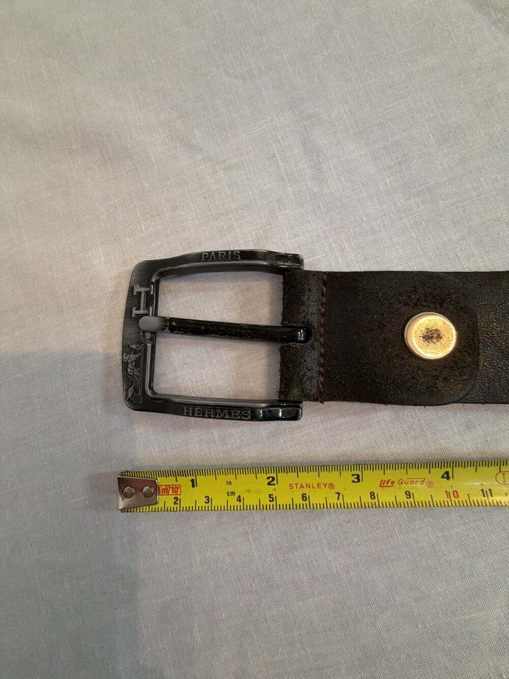 Vintage Hermès Etriviere Buckle Brown Leather Belt - Picture 2 of 12